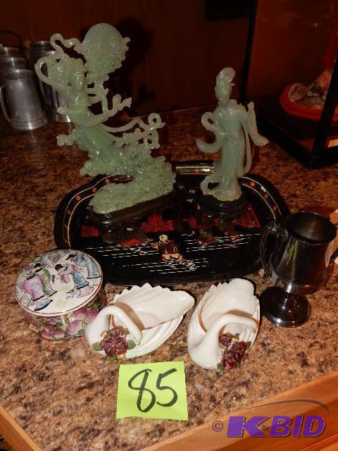 lot 85 image: Misc. Decorative Items as pictured.. Green ST...