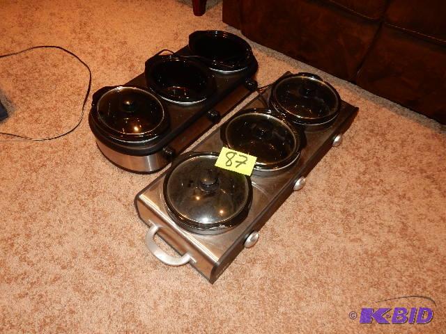 lot 87 image: 2, 3 Burner Food Serving Stations..   1, Bell...