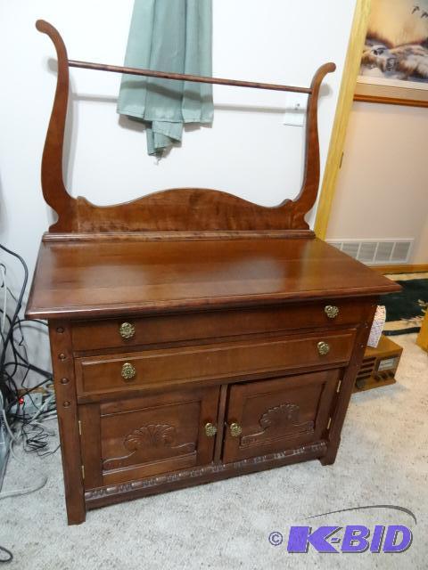 Antique Wash Stand with 2 Dovetail Drawers. B...