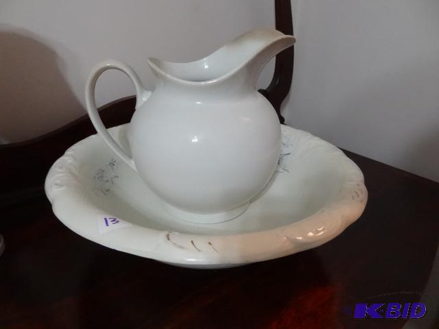 Large Pitcher and Bowl with Soap Dish....