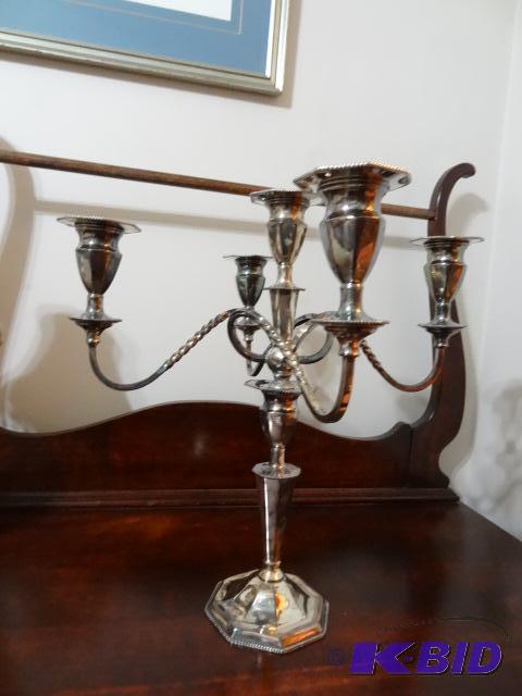 Silver Candleabra. Top is Removeable. No Mark...