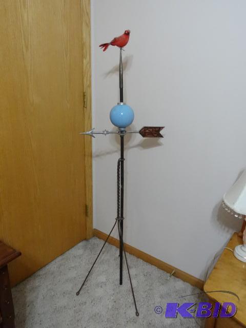 Lightening Rod with Blue Globe and Arrow. Car...