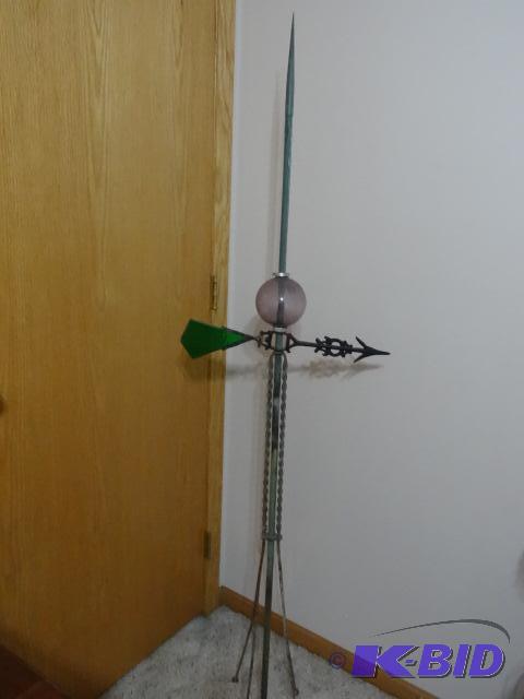 Lightening Rod with Purple Glass Glove and Gr...