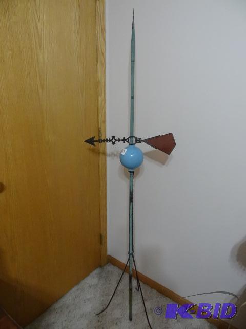 Lightening Rod with Blue Globe and Arrow. Sin...