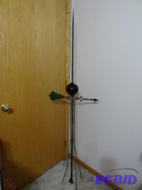 Lightening Rod with Brownish Globe. Double Tw...