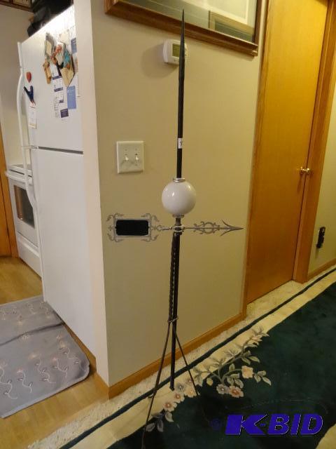 Lightening Rod with White Globe and Arrow. Si...