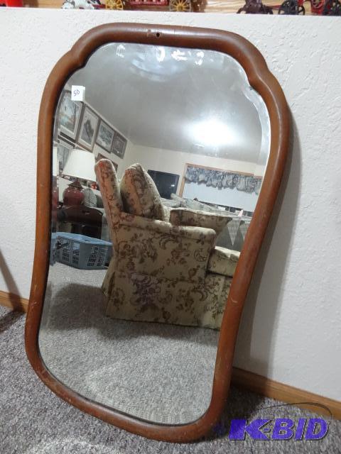 Mirror. 22 X 38 14. Wood Frame...