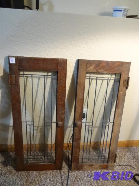 Two Stained Glass Doors. Each Measures 12 12...