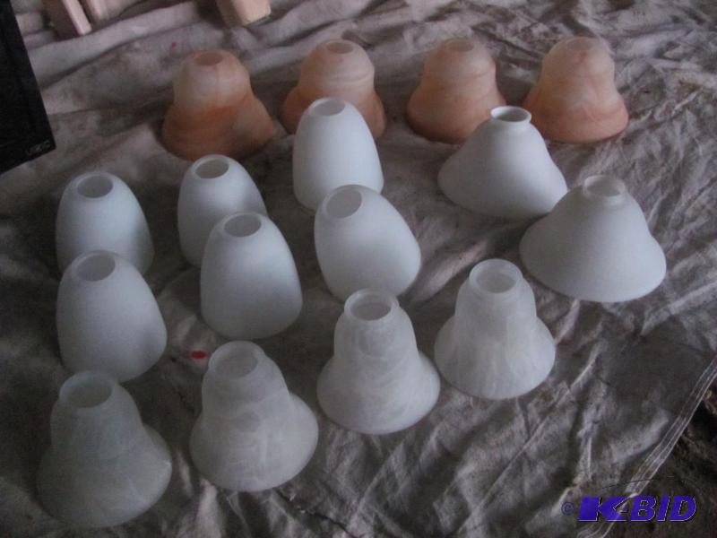 Sixteen (16) Glass Light Bulb Shades. One set...