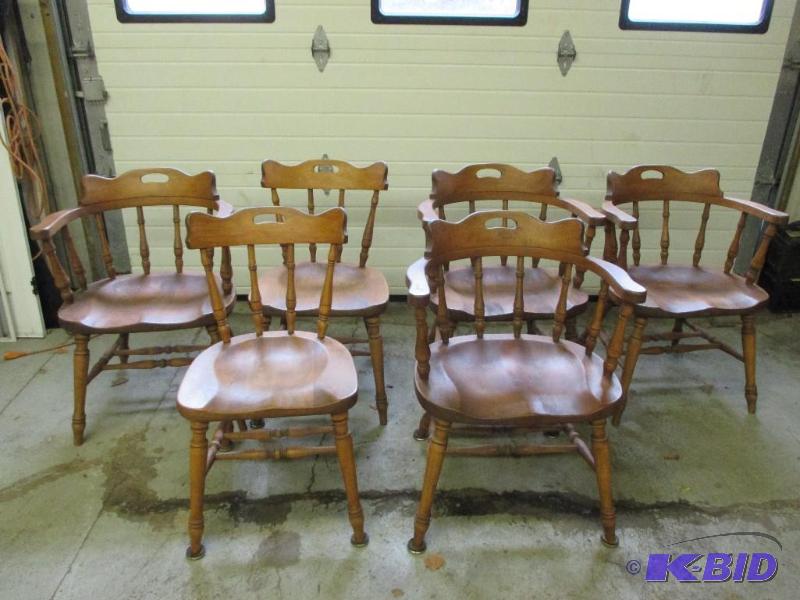 6 matching chairs, 4 with armrests, 2 without...