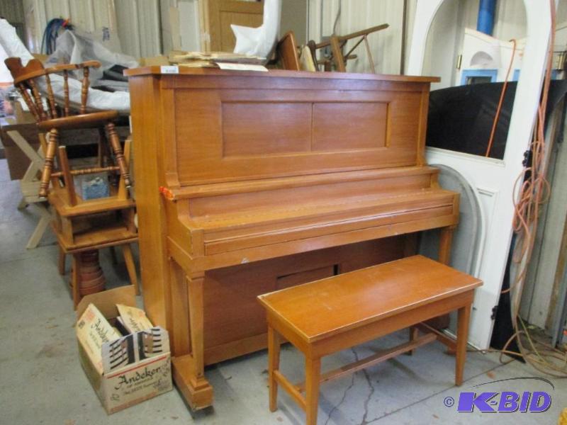 Player piano with 2 boxes of music...