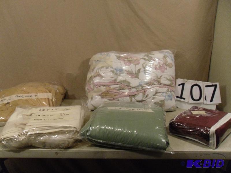 lot 107 image: Blanket and Lot of Assorted Curtains. See pic...