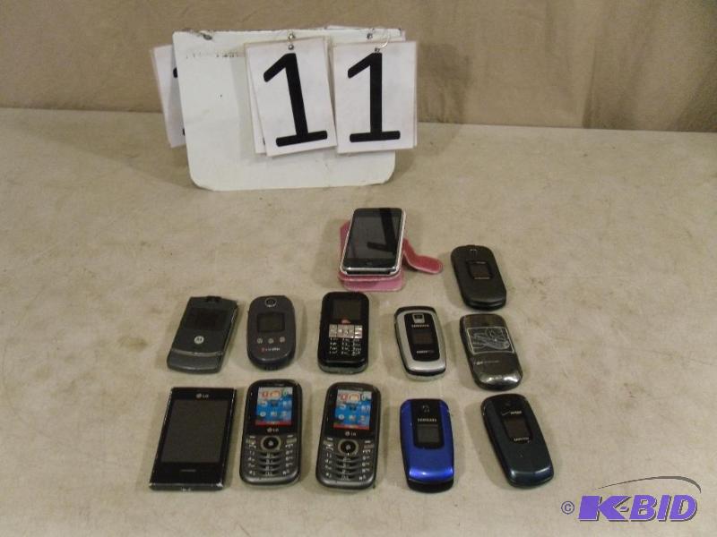lot 11 image: Lot of 12 Assorted Cell Phones. IPhone, Virgi...