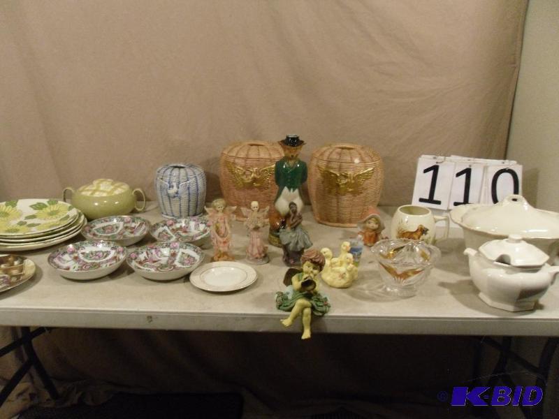 lot 110 image: Asian China Bowl Set, Canisters, Beams Trophy...