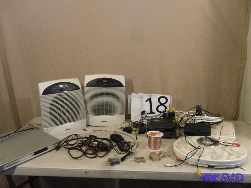 lot 18 image: Lot of Assorted Electronics. Heaters, DVD Pla...