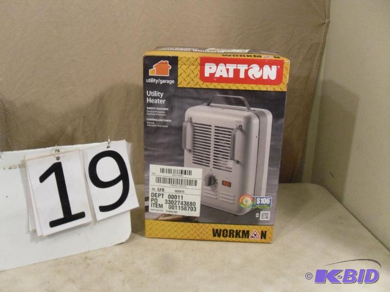 lot 19 image: New in Box Patton Utility Space Heater....