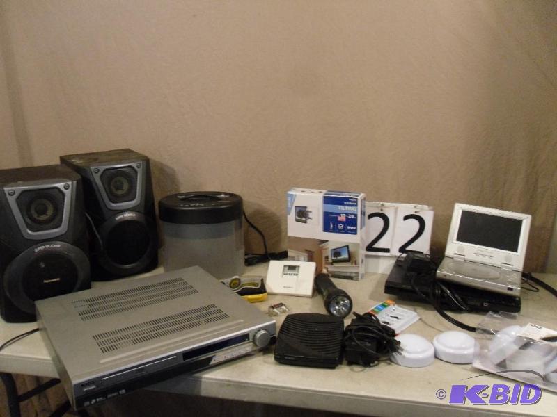 lot 22 image: Lot of Assorted Electronics. Speakers, Portab...