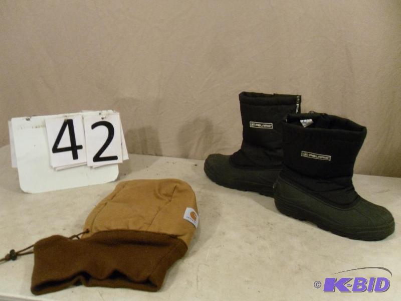 lot 42 image: Size 7 Polaris Snow Boots and Carhartt&nbspH...