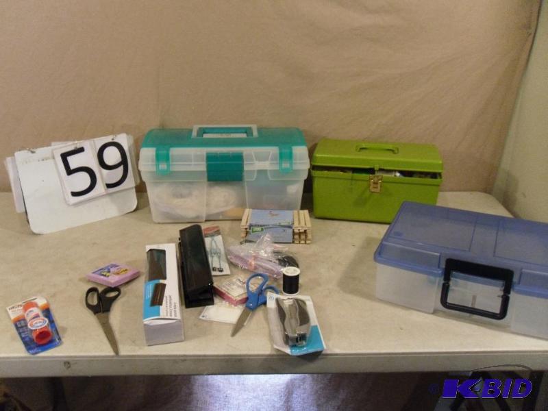 lot 59 image: Lot of Craft Items. Sewing Boxes with Content...