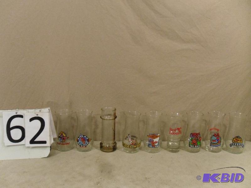 lot 62 image: Lot of 9 Assorted Collectible Red Lobster Gla...