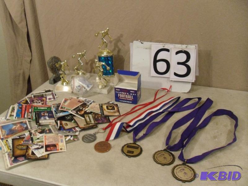 lot 63 image: Lot of Assorted Collectible Cards, Trophies, ...