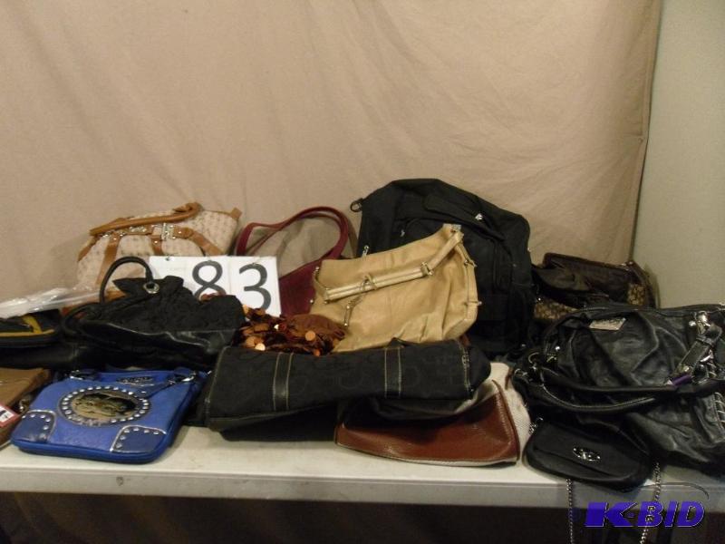 lot 83 image: Lot of Assorted Purses and Bags. Conditions v...