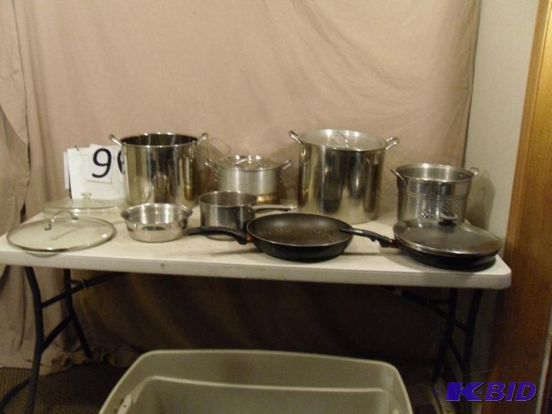 lot 96 image: Large Lot of Assorted Pots, Pans, and More. A...