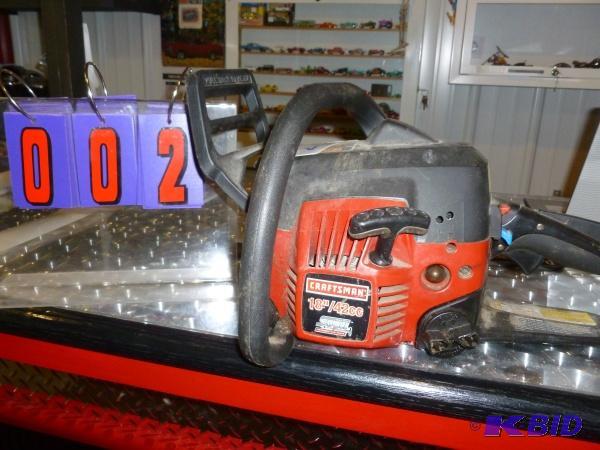 lot 2 image: Craftsman 18" 42 cc chainsaw. As shown. ...