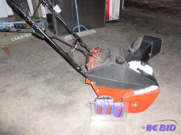 lot 7 image: MTD snow blower. Model 31ae150-000. Used cond...