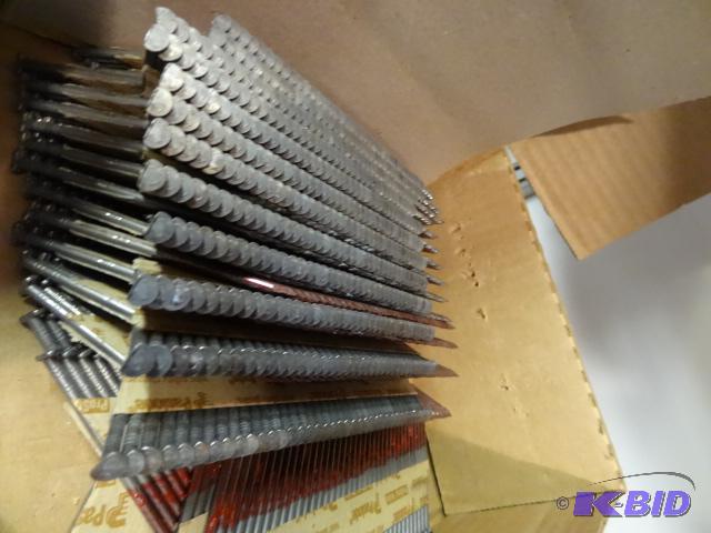 lot 102 image: 3" Smooth Shank Paslode Nails. 14 Box L...
