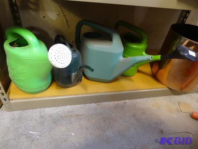 lot 142 image: 3 Plastic Watering Cans...