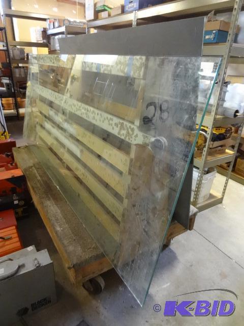 lot 16 image: Large Piece of Glass. 99 X 38 12 X 12...