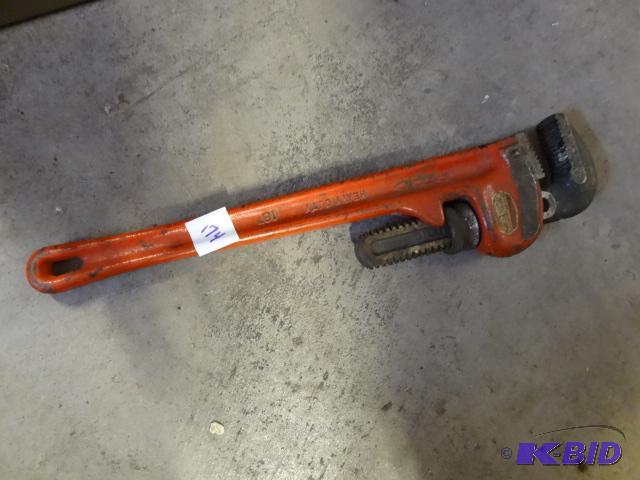 lot 174 image: Ridgid 18" Pipe Wrench...