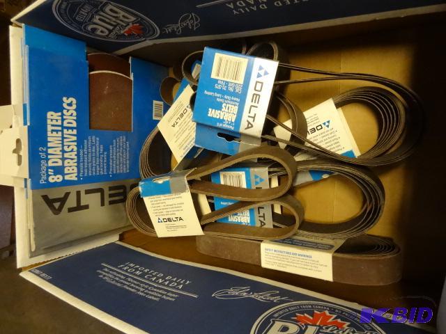lot 194 image: Delta Abrasive Belts 1 X 42. Delta 8" Ab...
