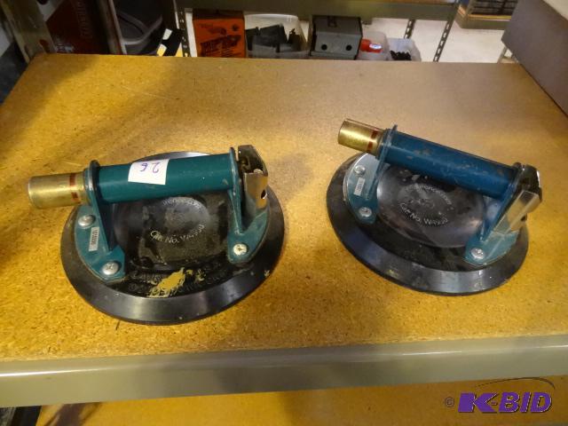 lot 26 image: Pair of Heavy Duty Glass Suction Cups...