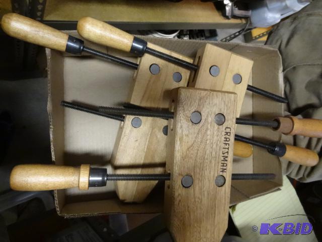 lot 265 image: 3 Craftsman Wood Clamps. Like New...