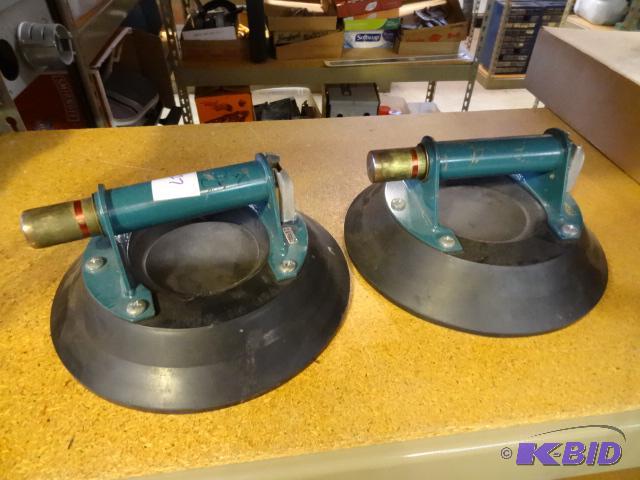 lot 27 image: Pair of Heavy Duty Glass Suction Cups...