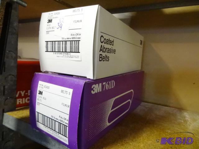 lot 34 image: 3M 4 X 24 Cloth Sanding Belts. Qty 9...