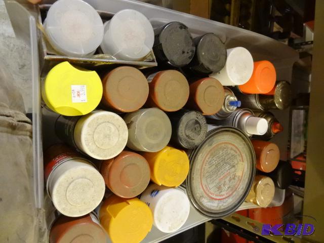 lot 341 image: Bin of Misc Spray Paint...