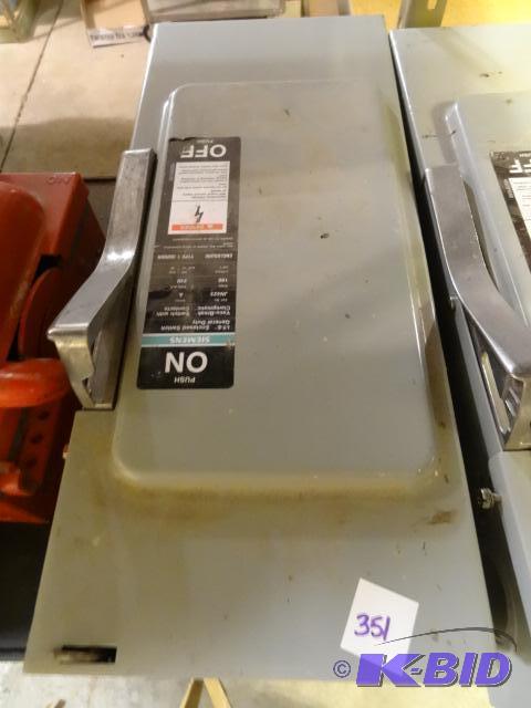 lot 351 image: Siemens 200 Volt General Duty Safety Switch...