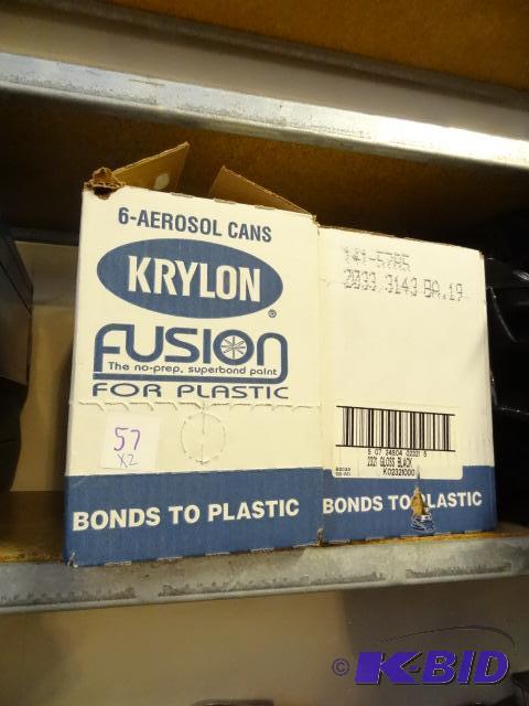 lot 57 image: Krylon Fusion Black Spray Paint for Plastic. ...