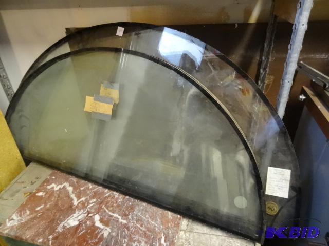 lot 59 image: 3 Pieces of Moon Shaped Glass. 2 are 49 38 X...