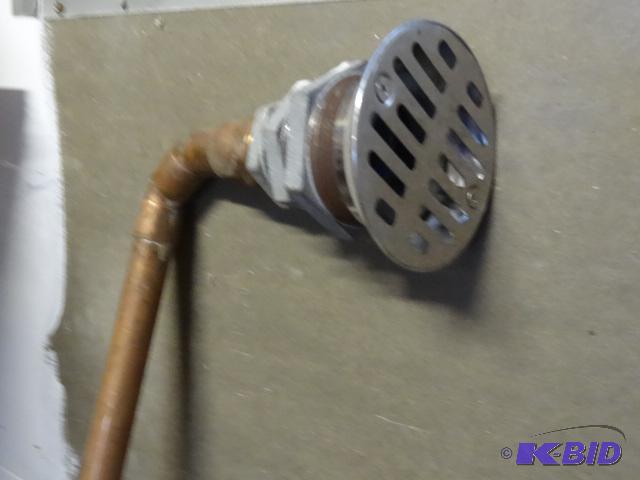 lot 62 image: Shower Drain with Copper Piping and Brass Val...