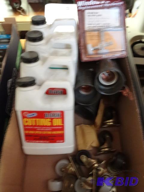 lot 75 image: Gunk Cutting Oil. Triple Bulb Light Fixture....