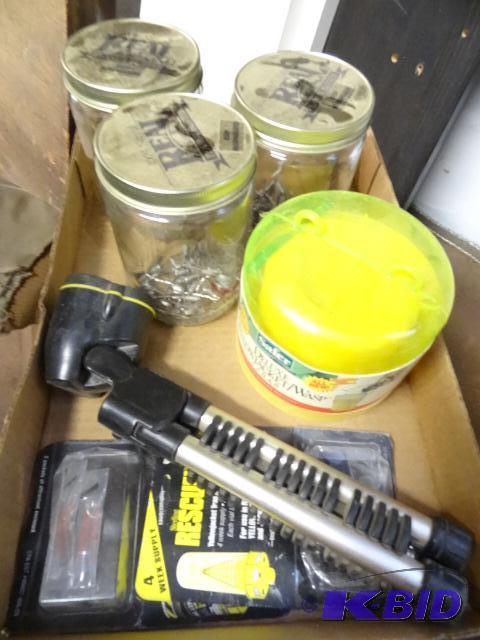 lot 91 image: Misc Rivets. Wasp Trap. Stanley Flash Light...