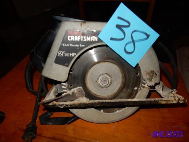 CRAFTSMAN Skill Saw, 2 14 HP 7 14 in Tested...