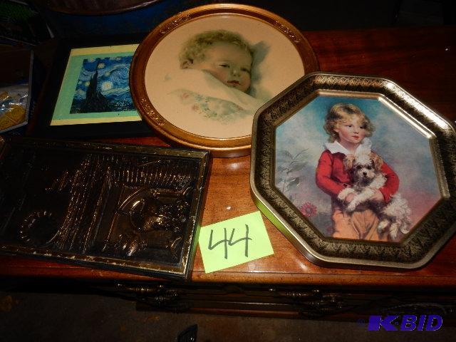 Misc.. pictures as shown.. 1 nice round wood ...
