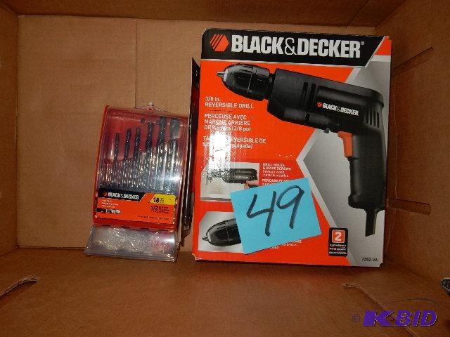 Black and Decker Drill and Drill bit set....