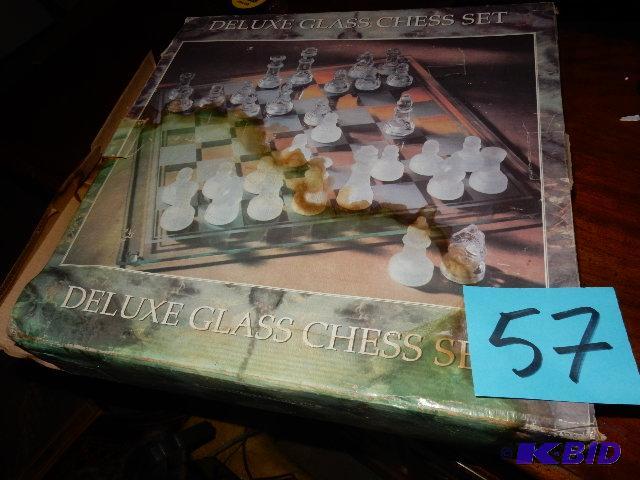 Deluxe Chess set.. All there. All Glass...