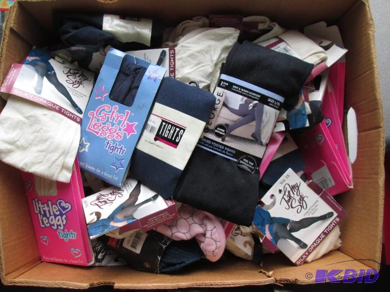 Large box of assorted nylons and tights, grea...